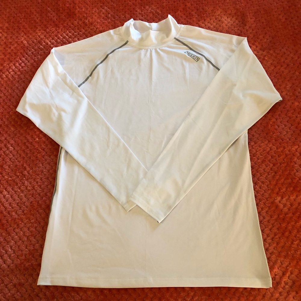 TWO - DRSKIN Men’s size M white long sleeve compression shirts NWOT All Seasons